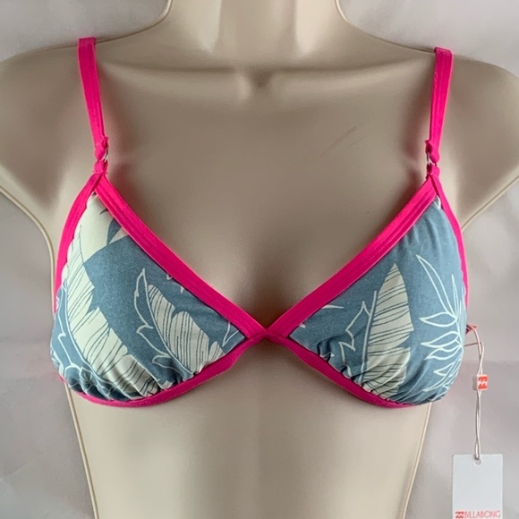 Billabong blue white & pink bikini top NWT - Picture 2 of 8